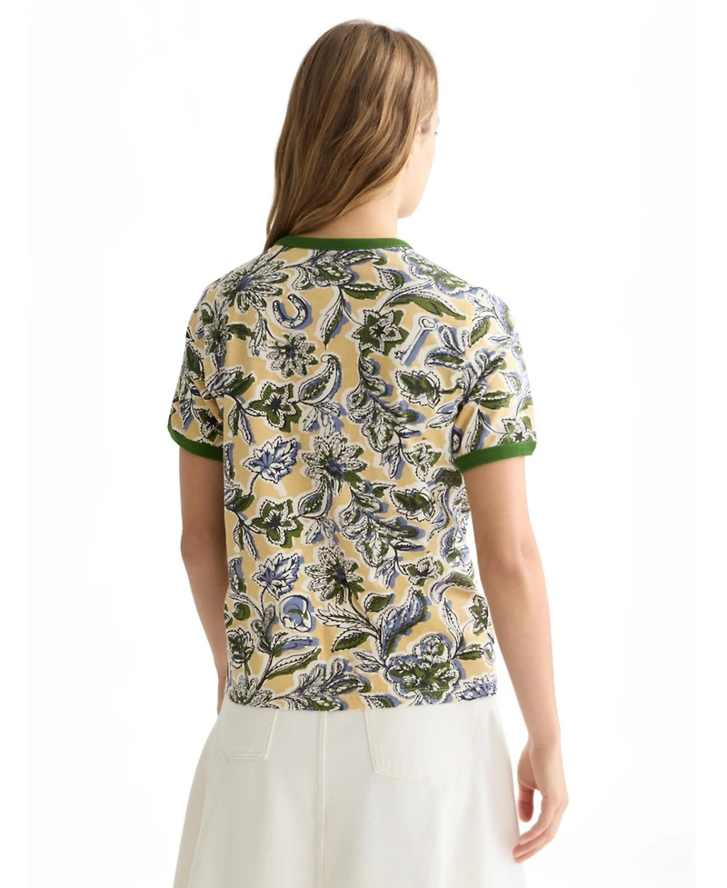 Scotch & Soda Women's Scotch and Soda Tops and Tees Printed Regular-Fit T-Shirt, Lucky Bandana Parsnip