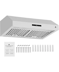 Xo 30 Inch Wall Mounted Range Hood, Ducted, Ductless Convertible Duct for Kitchen