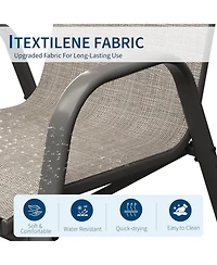 Xo Set of Outdoor Stackable Patio Chairs with High Back for Backyard Poolside Garden Balcony