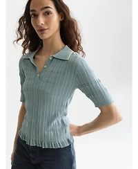 Scotch & Soda Women's Tops and Tees for Women Ripple Stitch Fitted Pullover