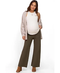 Pinkblush Maternity Olive Raw Hem Wide Leg Jeans