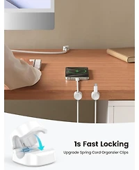 Lamicall 1Slot Desk Organizer Cord Holder , Adhesive Cable Clips