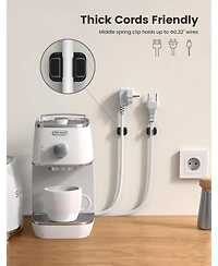 Lamicall 3-in-1 Small Clips for Desk Cable Management, Adhesive Adjustable Holder Charger Wire, Usb Cord