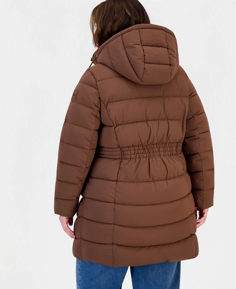 Calvin Klein Plus Packable Hooded Puffer Coat