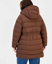 Calvin Klein Plus Packable Hooded Puffer Coat