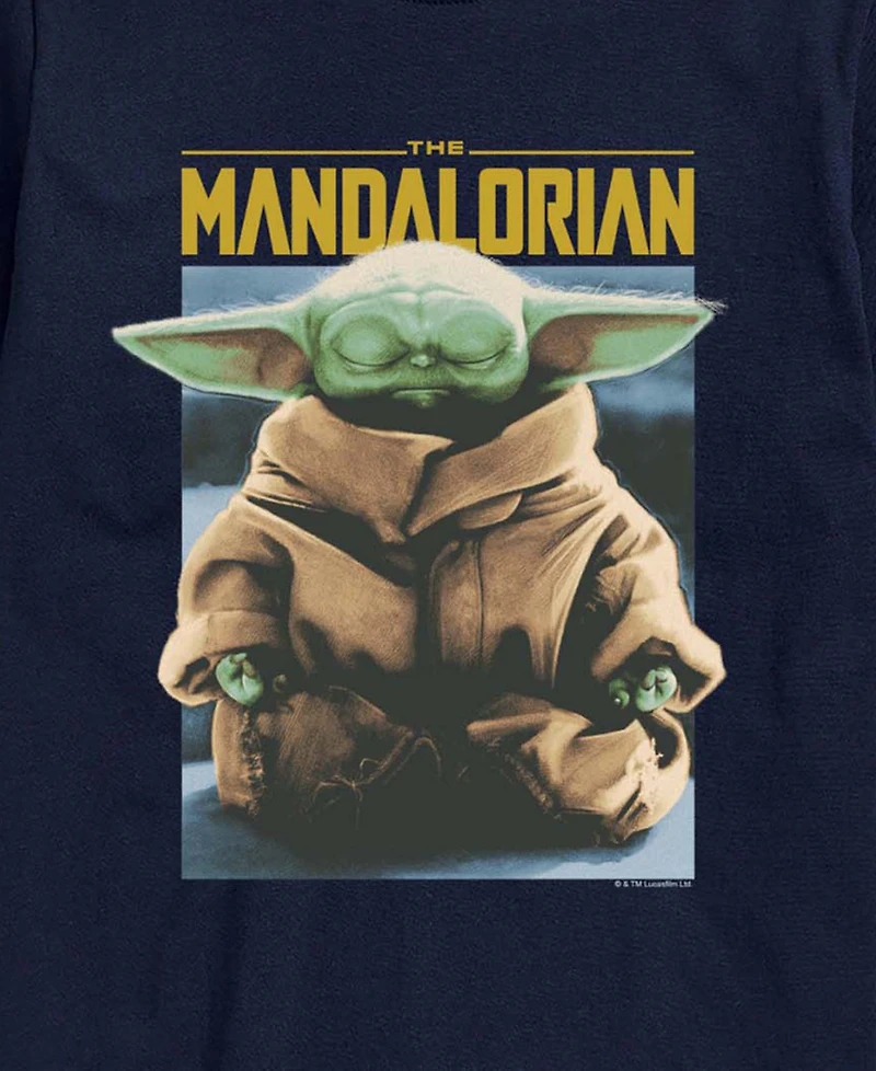 Airwaves Men's The Mandalorian Meditate Child Short-Sleeve Graphic T-Shirt