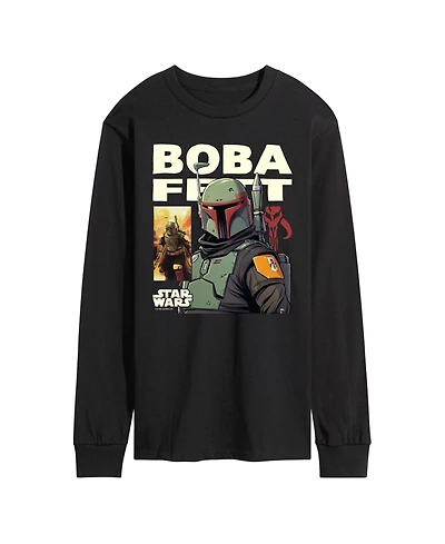 Airwaves Men's Boba Fett Comic Long-Sleeve Graphic T-Shirt