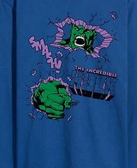 Airwaves Men's The Hulk Punch Wall Long-Sleeve Graphic T-Shirt