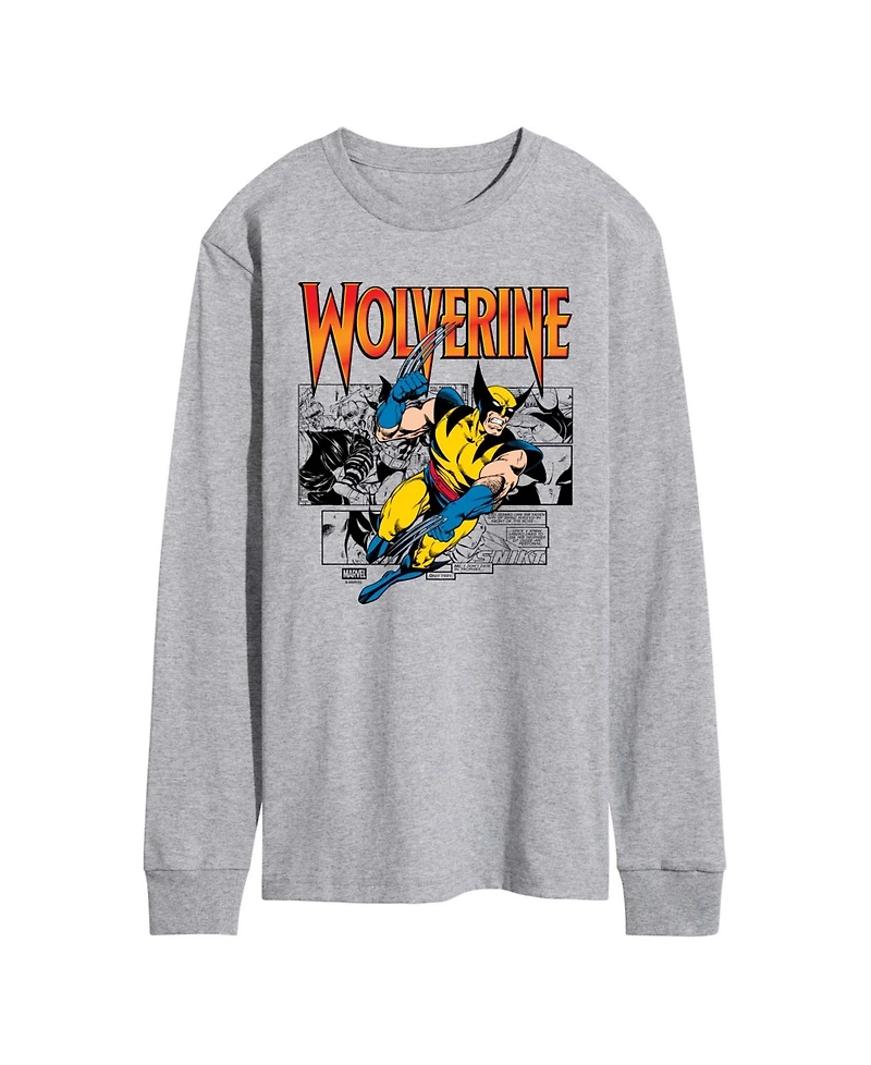Airwaves Men's Wolverine Comic Pop Long-Sleeve Graphic T-Shirt