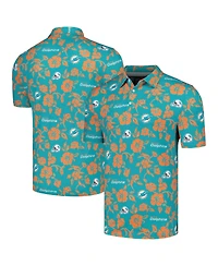 Reyn Spooner Men's Aqua Miami Dolphins Pua Performance Polo Shirt