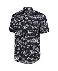 Reyn Spooner Men's Black Las Vegas Raiders Throwback Kekai Print Button-Up Shirt