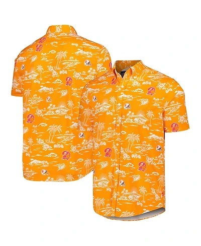 Reyn Spooner Men's Orange Tampa Bay Buccaneers Throwback Kekai Print Button-Up Shirt