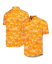 Reyn Spooner Men's Orange Tampa Bay Buccaneers Throwback Kekai Print Button-Up Shirt