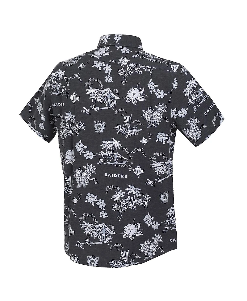 Reyn Spooner Men's Black Oakland Raiders Gridiron Classics Throwback Kekai Performance Button-Down Shirt