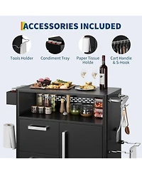 Xo Outdoor Stainless Steel Kitchen Cart with Storage Cabinet for Bbq Backyard Patio