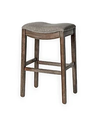 Maven Lane 31" Adrien Saddle Bar Stool Finish with Faux Leather