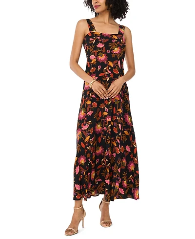 Vince Camuto Women's Printed Square Neck Maxi Dress
