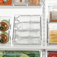 iDesign Clear Plastic Water Bottle Organizer for Fridge