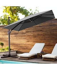 Pellebant Outdoor Patio 9X11FT Aluminum Cantilever Umbrella