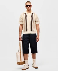 Mode of One Men's Relaxed-Fit Textured Short-Sleeve Sweater, Macy's Exclusive