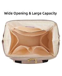 Sunveno Open-Wide Frame Diaper Backpack with Insulated Bottle Pockets and Changing Pad