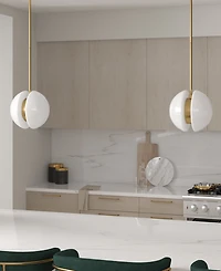 Hudson & Canal Kyriana 10" Wide Metal 2-Light Pendant