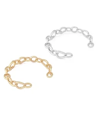 Robert Lee Morris Soho Two-Tone Sculpted Link Cuff Bracelet Set