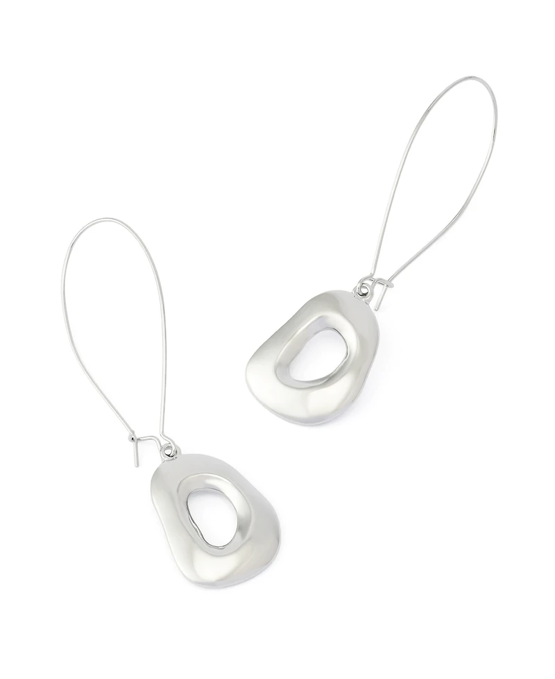 Robert Lee Morris Soho Rhodium Sculpted Link Dangle Earrings