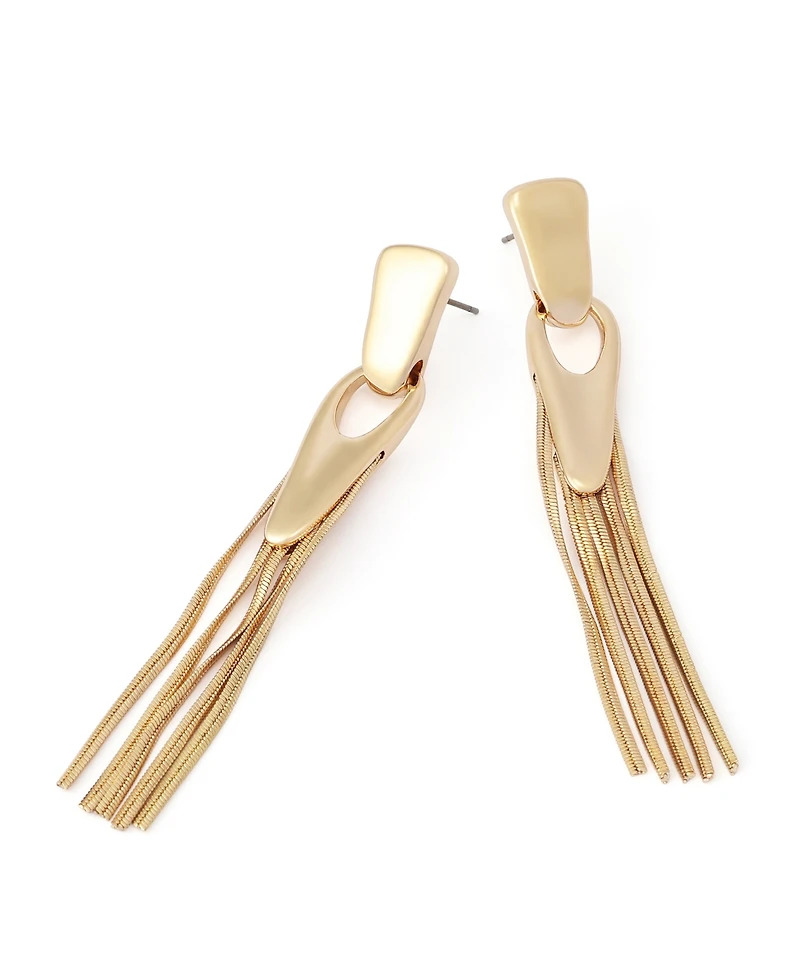 Robert Lee Morris Soho Gold Fringe Linear Earrings