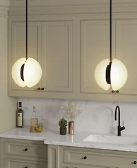 Hudson & Canal Kyriana 10" Wide Metal 2-Light Pendant