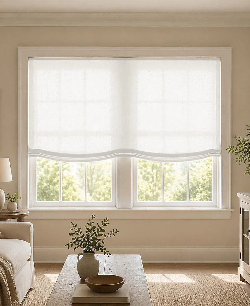 Shadisfy Soft Linen Blend Cordless Relaxed Roman Shade