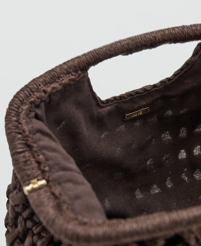 Mango Women's Natural Fiber Handbag