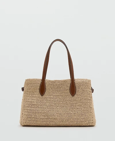 Mango Women's Natural-Fiber Tote Bag