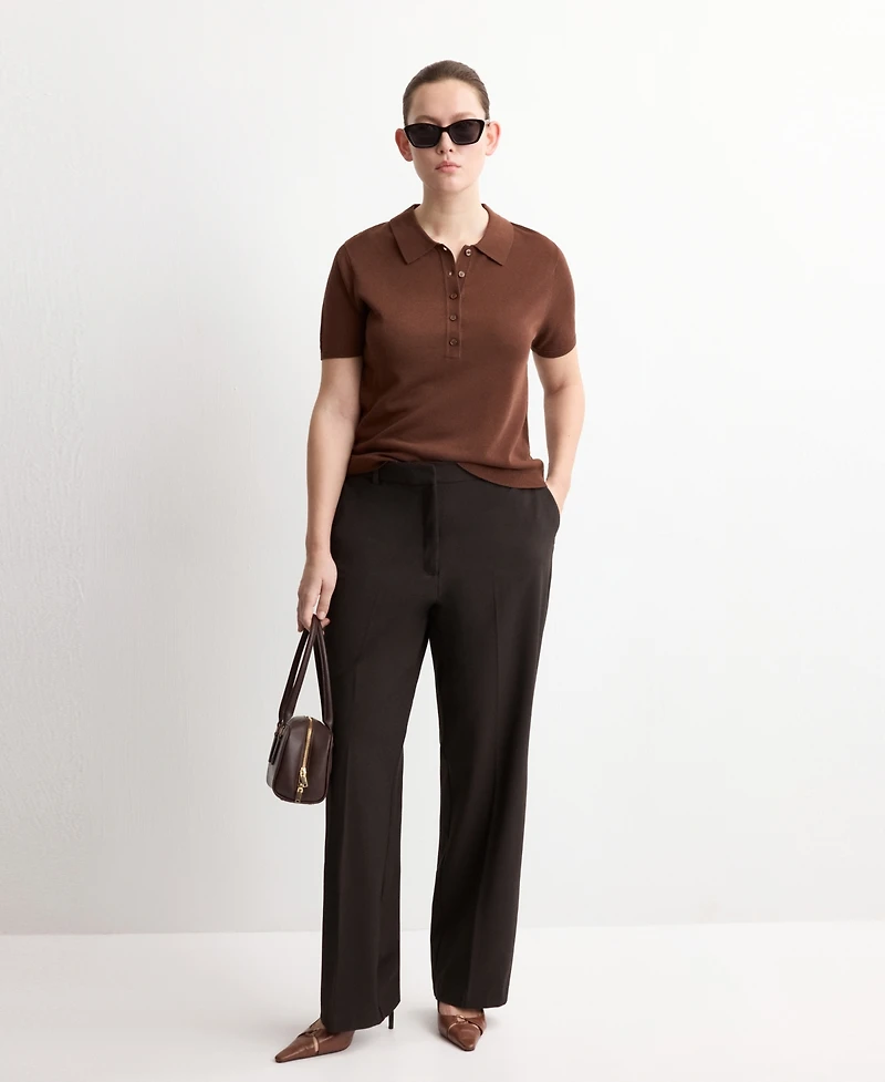 Mango Women's Knitted Polo-Neck Sweater
