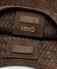 Mango Women's Braided Leather Shoulder Bag