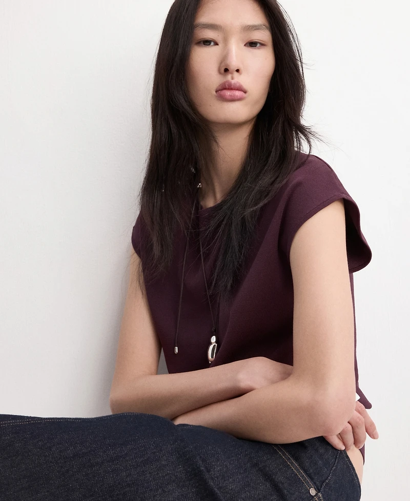 Mango Women's Buttoned Knit Top
