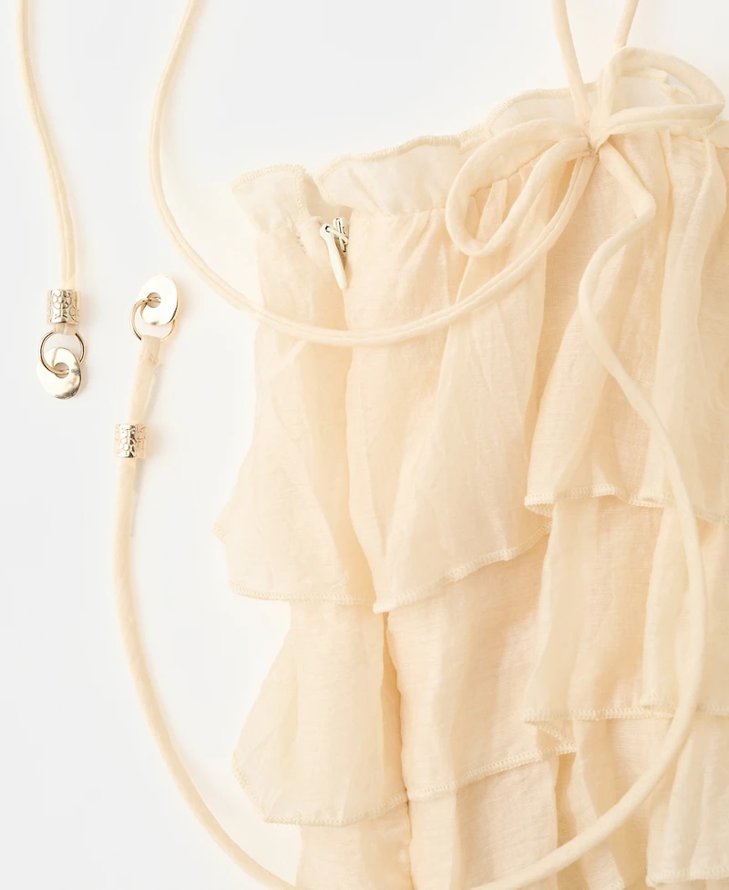 Mango Women's Ruffled Lyocell Top