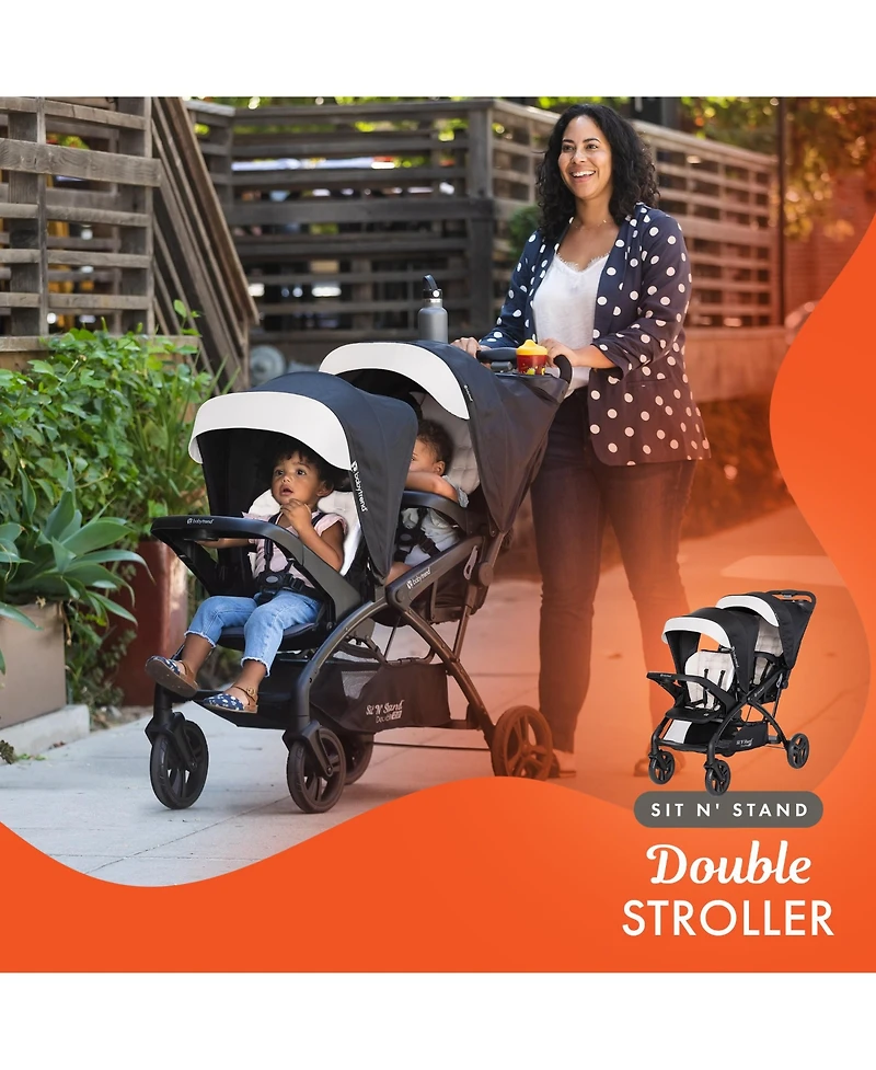 Baby Trend Sit N' Stand Double Stroller with Ez-Lift Car Seat (2 Pack), Khaki
