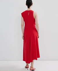 Mango Women's Asymmetrical Sleeves Midi Dress