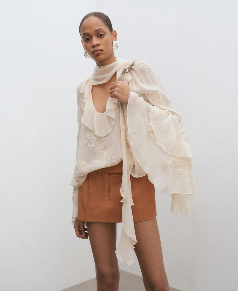 Mango Women's Pleats Mini-Skirt