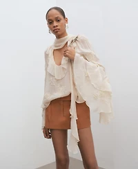 Mango Women's Pleats Mini-Skirt