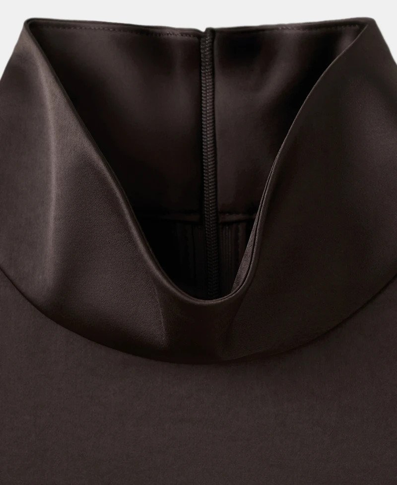 Mango Women's High Collar Satin Blouse