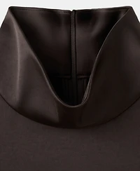 Mango Women's High Collar Satin Blouse