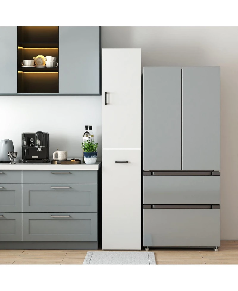 Streamdale Furniture Tall Freestanding Kitchen Pantry Cabinet with 3-Tier Pull-Out Storage Shelf