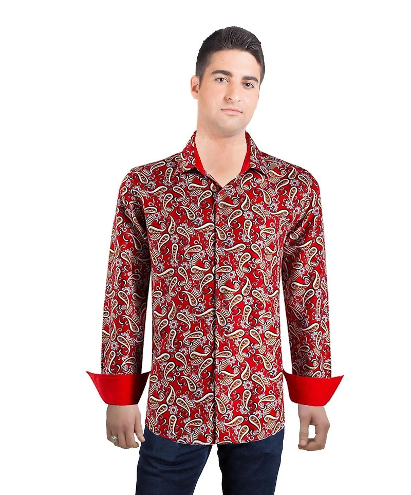 Elie Balleh Men's Slim Fit Paisley Sport Button-Down Shirt