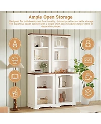 Streamdale Furniture Two-Piece Elegant Freestanding Tall Cabinet with Curved Shelving
