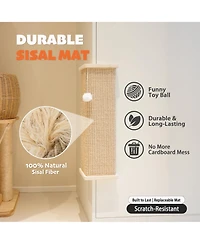 Aronkl Sisal Cat Scratcher with Ball Scratch Pad for Indoor Cats Easy Install Protect Furniture