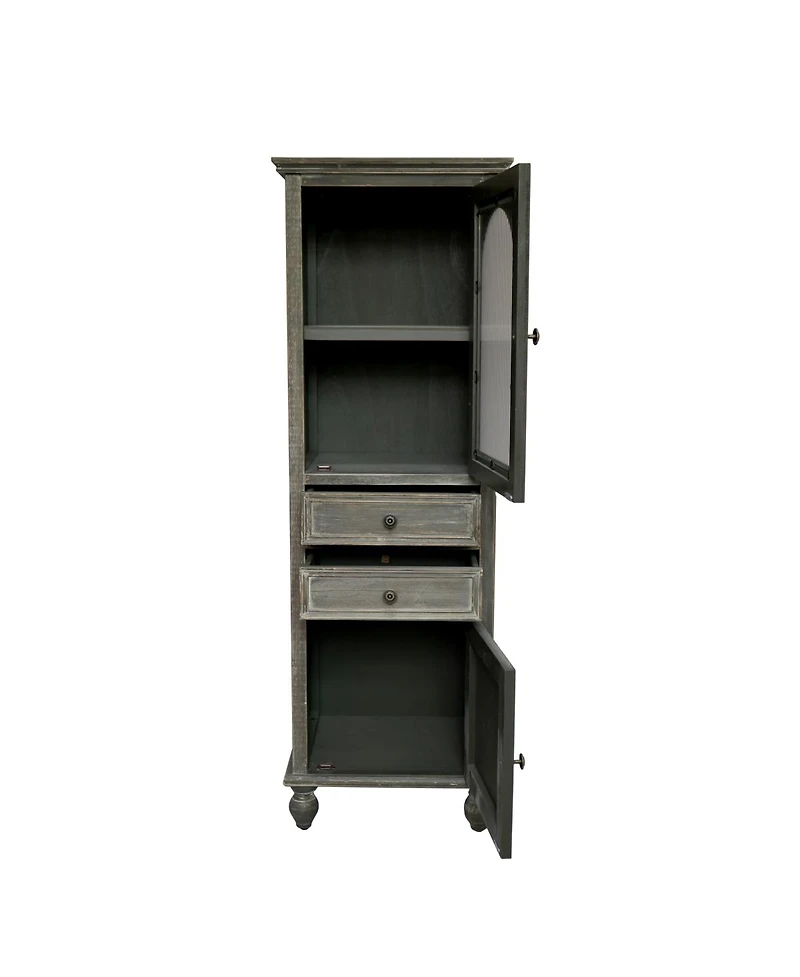 Streamdale Furniture Farmhouse Tall Narrow Storage Cabinet with 2 Drawers and 2 Doors