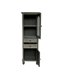 Streamdale Furniture Farmhouse Tall Narrow Storage Cabinet with 2 Drawers and 2 Doors