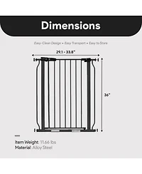 BalanceFrom Fitness Walk Thru Safety Gate, Fits 29.1-33.8" Openings, 36inches Tall, Graphite
